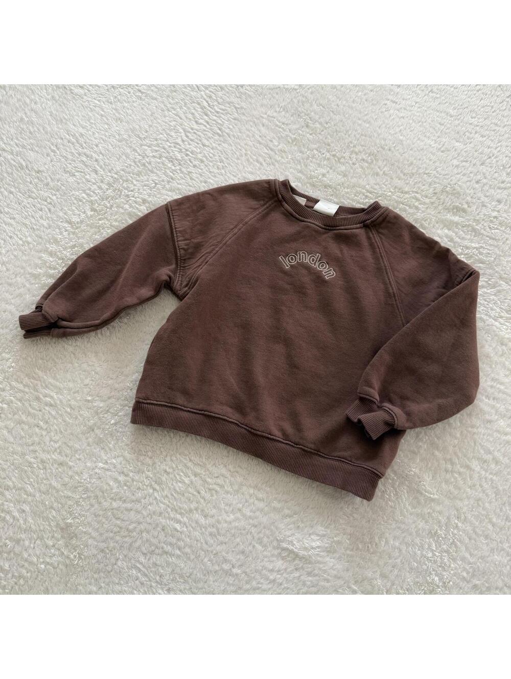2t Zara “London” Embroidered Brown Sweatshirt